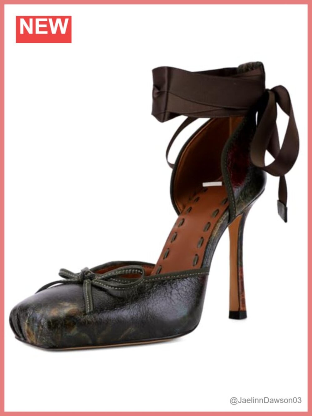 Women's Satin Ballet Heels, Lace-Up Square Toe Stiletto Pumps